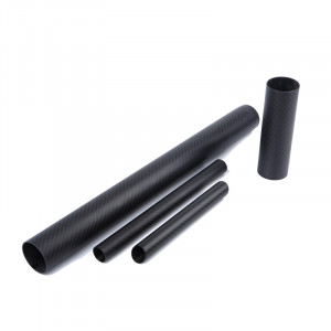 Tubos de fibra de carbono de 19 mm de diámetro exterior x 16 mm de diámetro interior x 200 mm de lonxitude para uso en tubos de riel de cámara
