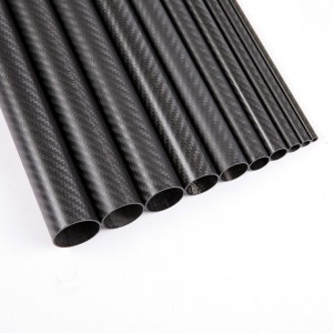 Tubos de fibra de carbono de 19 mm de diámetro exterior x 16 mm de diámetro interior x 200 mm de lonxitude para uso en tubos de riel de cámara