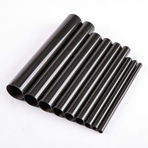 3K Plain Glossy Surface Roll Wrapped Carbon Fiber Tube