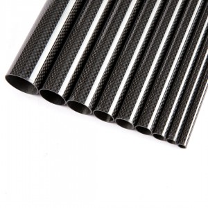 3K Plain Glossy Surface Roll Wrapped Carbon Fiber Tube