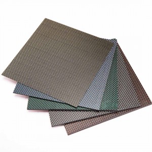 Carbon fiber plate with color silk