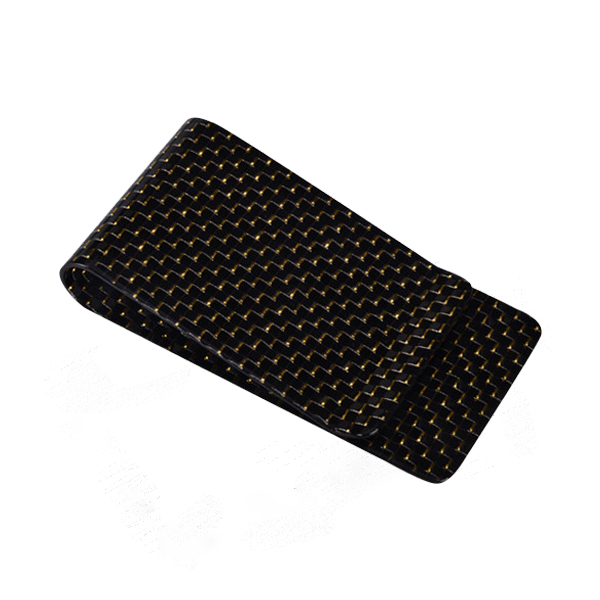 Personlized Products Blank License Plate Frames - Carbon Fiber Money Clip With Gold Silk – XieChuang