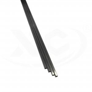 Hiilikuituinen neliöputki, neliönmuotoinen ulkopuolelta ja pyöreä sisältä