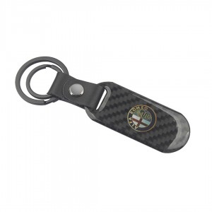 Car carbon fiber key customized logo keychain glue dropping