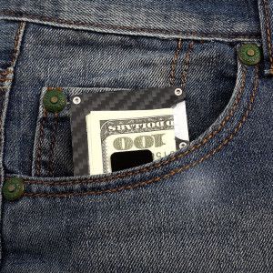Carbon Fiber Slim Credit Card Wallet Money Clip RFID Blocking Minimalist Wallet