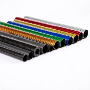 Carbon fiber round  tubes with different color 6-50mm