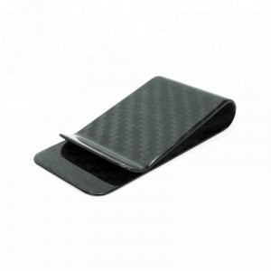Clip para diñeiro de fibra de carbono real de alta calidade do fabricante chinés