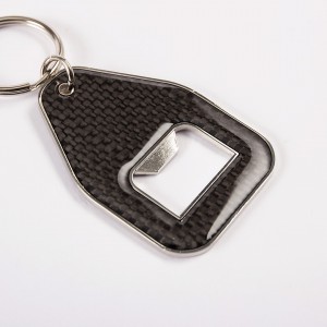 Custom real carbon fiber keychain Alloy key chain bottle opener