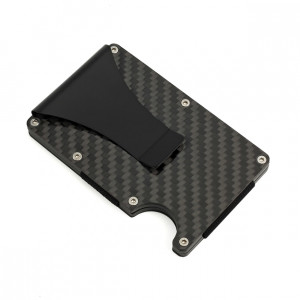 Men Carbon Fiber RFID Blocking Slim Wallet credit card holder money clip