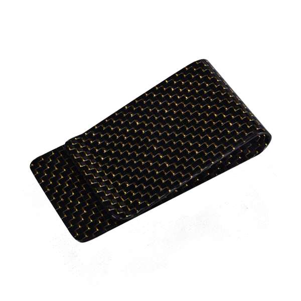 High reputation Mens Slim Wallet - Carbon Fiber Money Clip With Gold Silk – XieChuang detail pictures