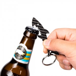 Carbon fiber key chain bottle opener custom made animal shape