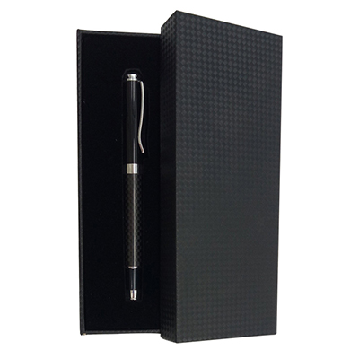 McLaren Silver Logo Carbon Fiber Ballpoint Pen - Black Ink, Chrome Trim - Great Gift