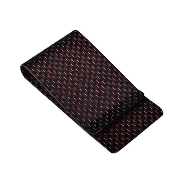 Excellent quality Carbon Fiber Tube 14mm - Carbon Fiber Money Clip With Red Silk – XieChuang