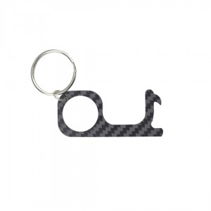 Portable contactless carbon fiber key chain bottle opener